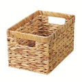 Natural Wicker Storage Baskets with Built-In Handles in 1-, 2- or 4-Pack Shelf Options for Home Organization