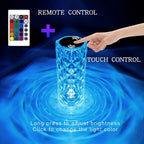 Table Lamp with Diamond-Cut Acrylic Shade, 16 RGB Colors, Remote and Touch Controls, Four Modes