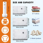 Gray Patterned Vacuum Storage Bag Set with 6-Pack No-Pump or 10- and 16-Pack Electric-Pump Options