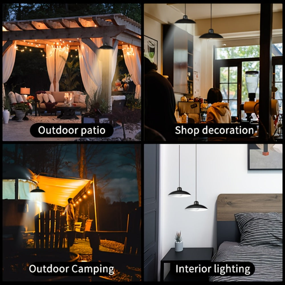 Solar Pendant Light Indoor Outdoor Hanging Light Fixture 3200mAh Rechargeable - 3 Brightness for an Everyday Personal Care Routine