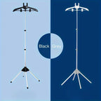 Telescopic Garment Drying Stand with Three Rotating Hanger Arms, Adjustable Height and Gray or Black Finish