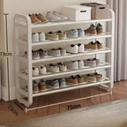 Shoe Storage Organizer 5-Layer Narrow White Rack for Entryway, Closet, Living Room and Door Areas
