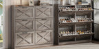 Shoe Cabinet, Furn Mivo Multi-Finish Flip-Front Entryway Organizer with Metal Pull Handles