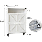 Shoe Cabinet, Furn Mivo Multi-Finish Flip-Front Entryway Organizer with Metal Pull Handles