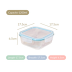 Nestasia Glass Storage Container Box Set of 2 (1200ml) | Rectangular Airtight Glass Box