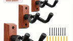 Guitar Stand Wall Mount Set with Wood Bases, Padded U-Shaped Hooks, Hardware and 2, 3 or 4-Piece Options