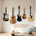 Guitar Stand Wall Mount Set with Wood Bases, Padded U-Shaped Hooks, Hardware and 2, 3 or 4-Piece Options