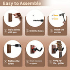 Guitar Stand Wall Mount Set with Wood Bases, Padded U-Shaped Hooks, Hardware and 2, 3 or 4-Piece Options