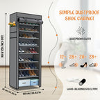 Multi-Tier Fabric Shoe Cabinet with Tool-Free Assembly for Entryway