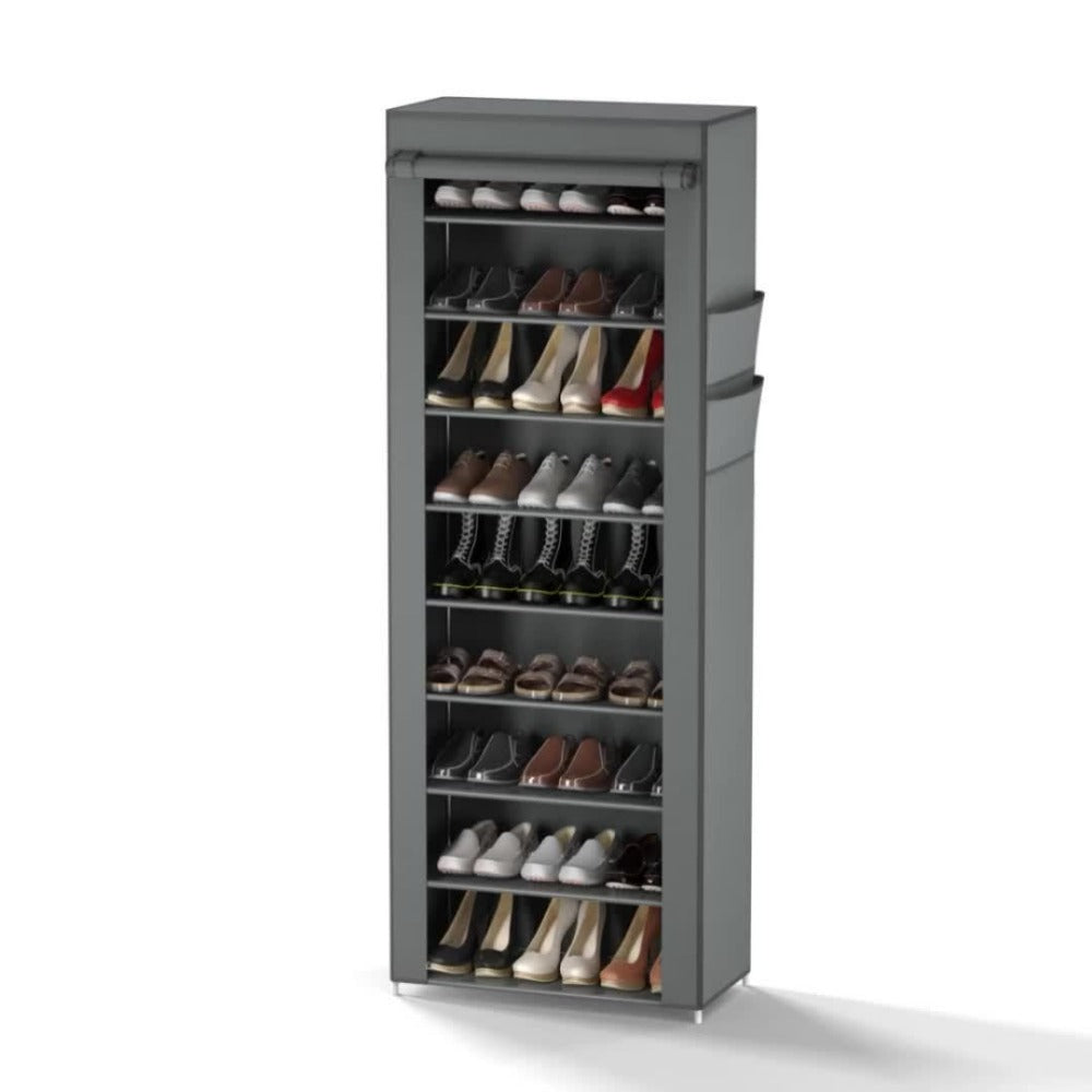 Multi-Tier Fabric Shoe Cabinet with Tool-Free Assembly for Entryway