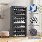Multi-Tier Fabric Shoe Cabinet with Tool-Free Assembly for Entryway