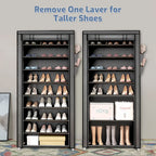 Multi-Tier Fabric Shoe Cabinet with Tool-Free Assembly for Entryway