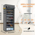 Multi-Tier Fabric Shoe Cabinet with Tool-Free Assembly for Entryway