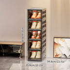 Shoe Cabinet, Furn Mivo Foldable Black Modular Organizer with 3-, 5- or 6-Layer Source Options
