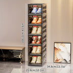 Shoe Cabinet, Furn Mivo Foldable Black Modular Organizer with 3-, 5- or 6-Layer Source Options