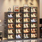 Shoe Cabinet, Furn Mivo Foldable Black Modular Organizer with 3-, 5- or 6-Layer Source Options