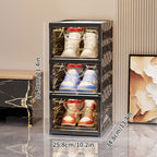 Shoe Cabinet, Furn Mivo Foldable Black Modular Organizer with 3-, 5- or 6-Layer Source Options