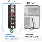 Shoe Cabinet, Furn Mivo Foldable Black Modular Organizer with 3-, 5- or 6-Layer Source Options