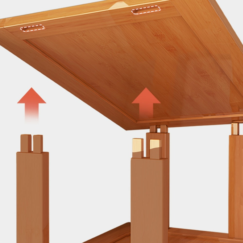 Shoe Organizer Slim Bamboo Stackable Tower with 3, 6 or 9 Tiers for Vertical Entryway Storage