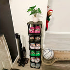 Shoe Rack Narrow Single-Row Organizer with 6-Tier or 9-Tier Folding Removable Design and Top Shelf
