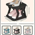 Shoe Rack Narrow Single-Row Organizer with 6-Tier or 9-Tier Folding Removable Design and Top Shelf