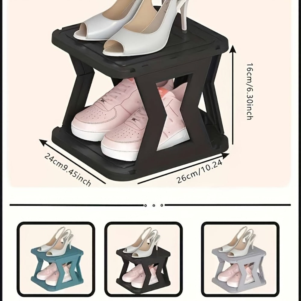 Shoe Rack Narrow Single-Row Organizer with 6-Tier or 9-Tier Folding Removable Design and Top Shelf