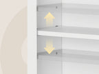 Over-the-Toilet Bathroom Storage Cabinet with Glass-Panel Double Doors, Open Shelf and Three Color Options