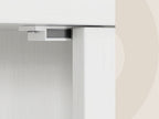 Over-the-Toilet Bathroom Storage Cabinet with Glass-Panel Double Doors, Open Shelf and Three Color Options