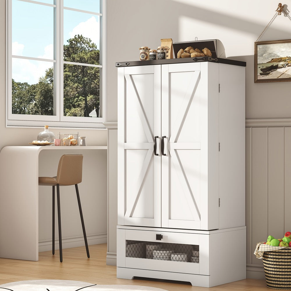 Pantry Cabinet with Storage Drawers for Organized Everyday Storage in Kitchen