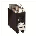 Storage Cart Slim Rolling Fabric Bin with Open Top, Side Handles and Black or White Color Options for Narrow Spaces