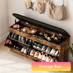Shoe Cabinet, Furn Mivo Lift-Top Storage Bench with Cushioned Seat in Brown, Black or White