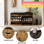 Shoe Cabinet, Furn Mivo Lift-Top Storage Bench with Cushioned Seat in Brown, Black or White