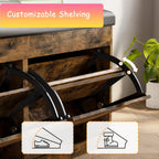 Shoe Cabinet, Furn Mivo Lift-Top Storage Bench with Cushioned Seat in Brown, Black or White