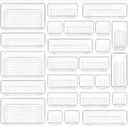 Drawer Storage Organizer Trays 25-Pack in Four Sizes for Kitchen, Desk, Vanity or Dresser Use