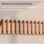 Coat Rack Wall Mounted Wood Piano-Key Rail with Fold-Down Hooks in 4, 6, 8 or 10 Hook Sizes